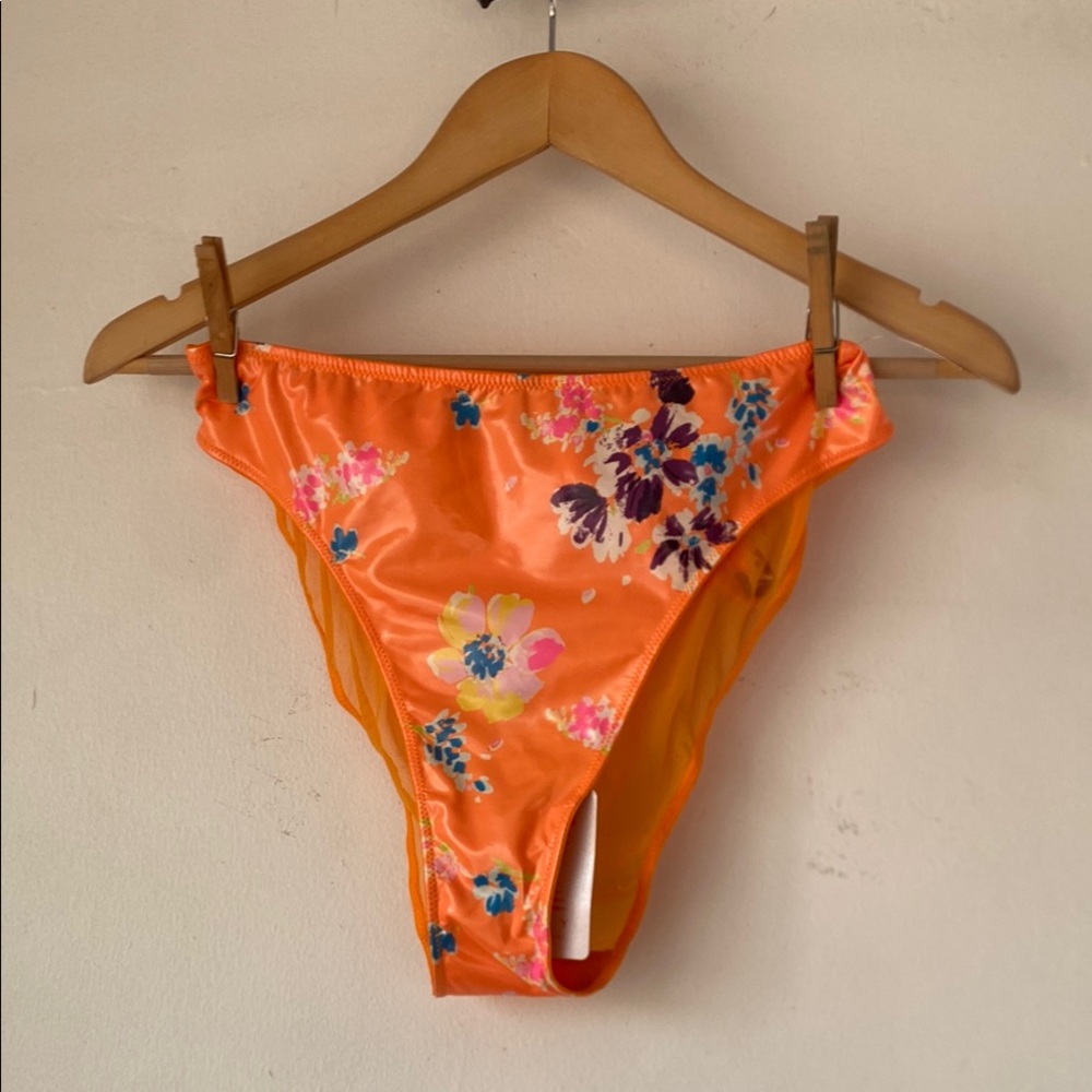 NWT Savage x Fenty S Floral Orange Bikini Bottom